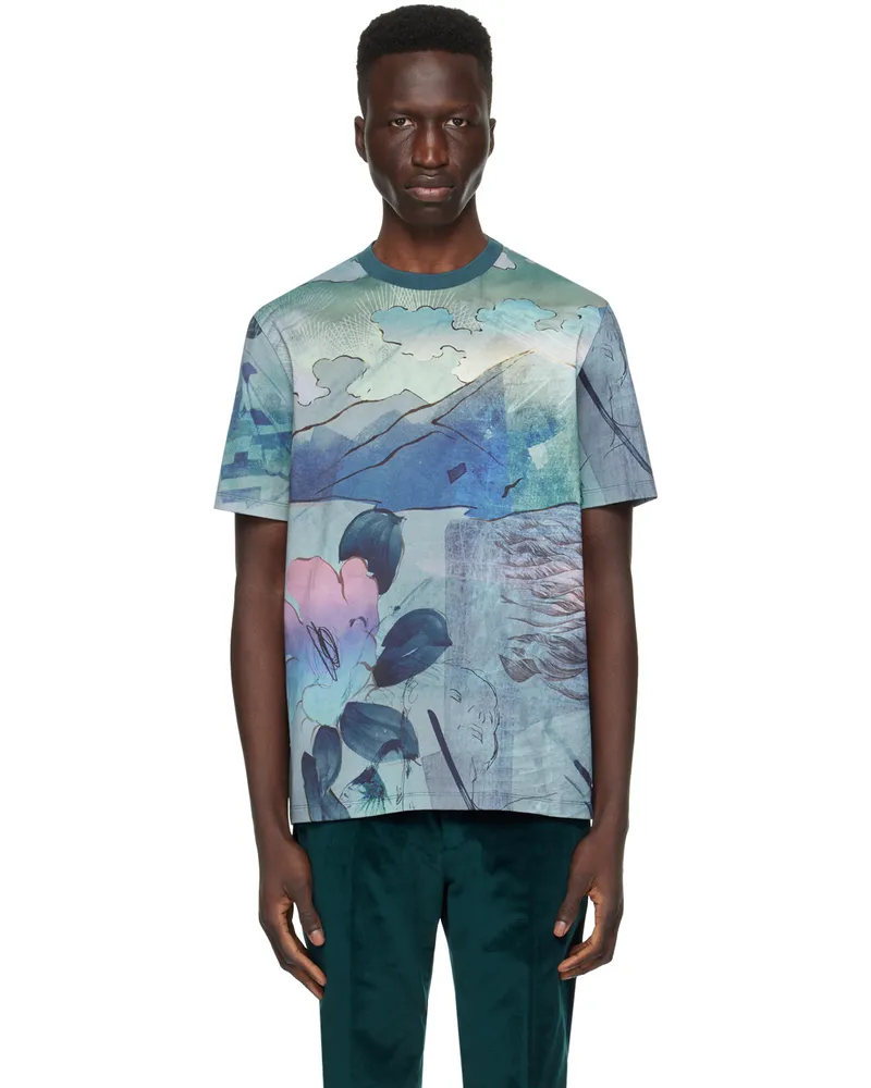 Paul Smith Blue Printed T-Shirt 47