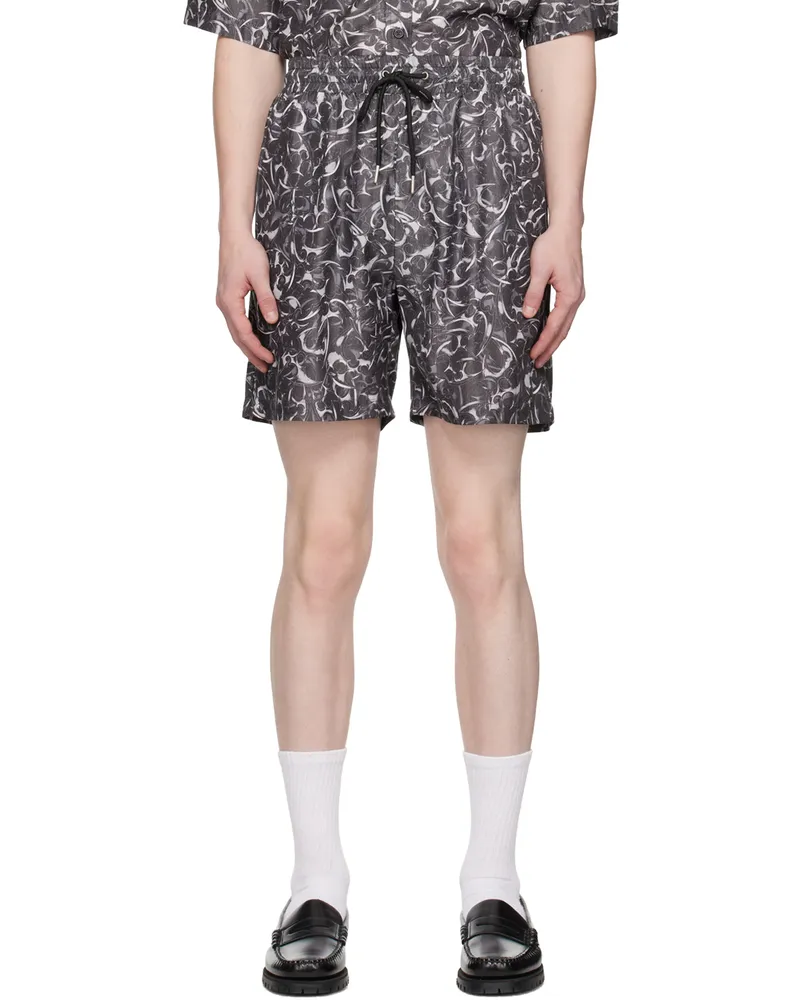 Han Kjøbenhavn Gray Printed Shorts Silver