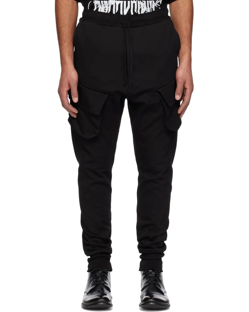 Julius Black Cotton Heavy Sweat Cargo Pants Black