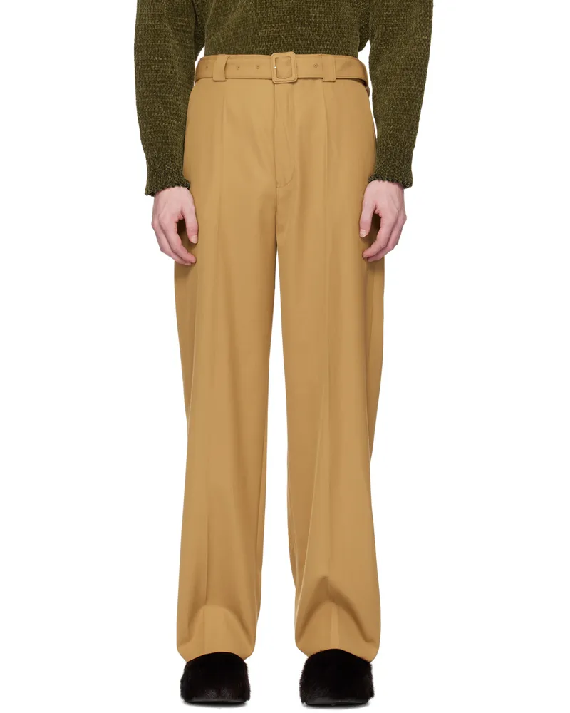 Dries van Noten Tan Belted Trousers 102