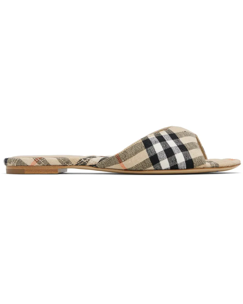 Burberry Beige Check Mews Sandals Sand