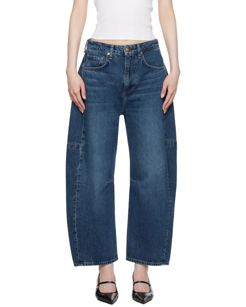 Rag & Bone Blue Charlie Barrel Jeans Teo