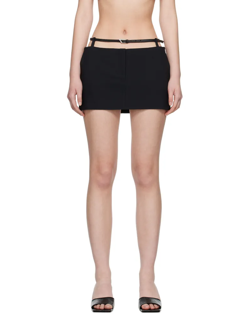ATTICO Black Belted Miniskirt 100