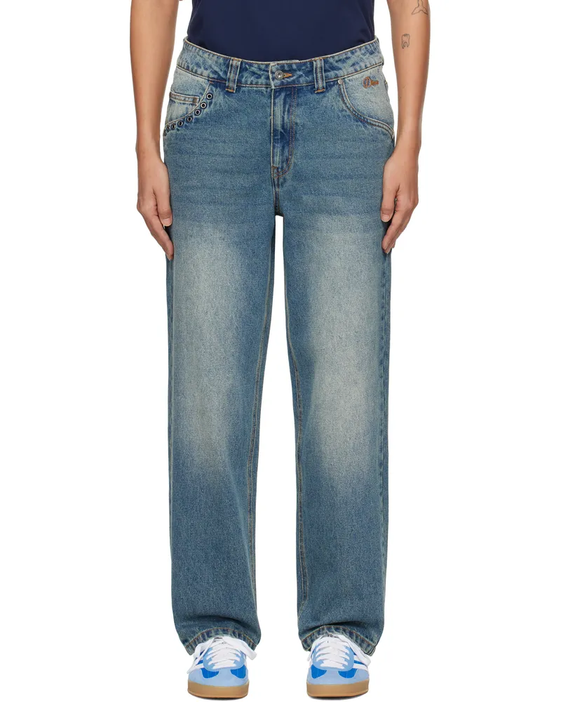 Dime Blue Classic Relaxed Jeans Sandblasted