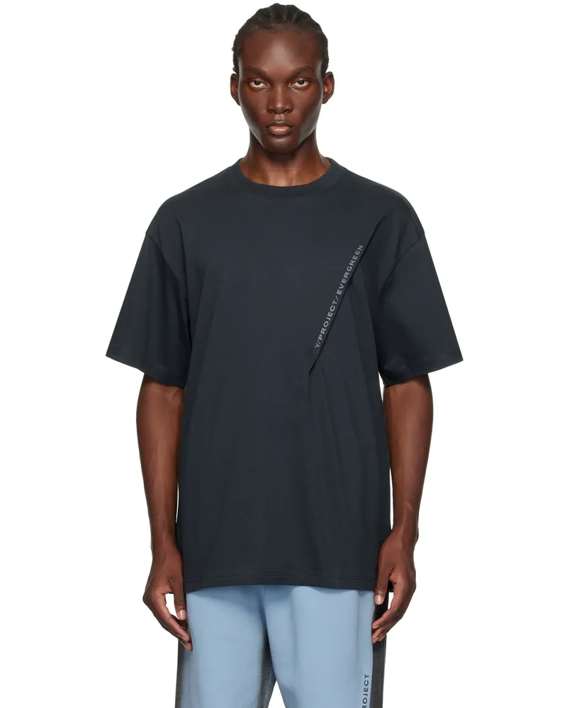 Y/PROJECT Black Pinched Logo T-Shirt Evergreen