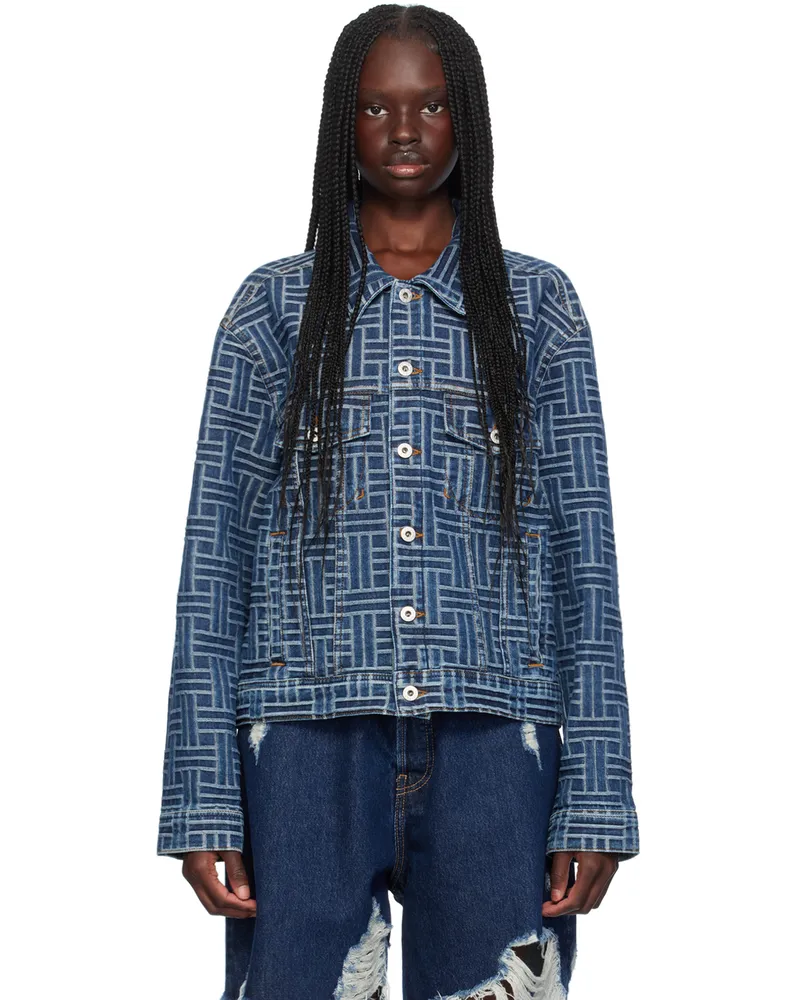 Kenzo Blue Kenzo Paris 'Kenzo Weave' Denim Jacket Ds