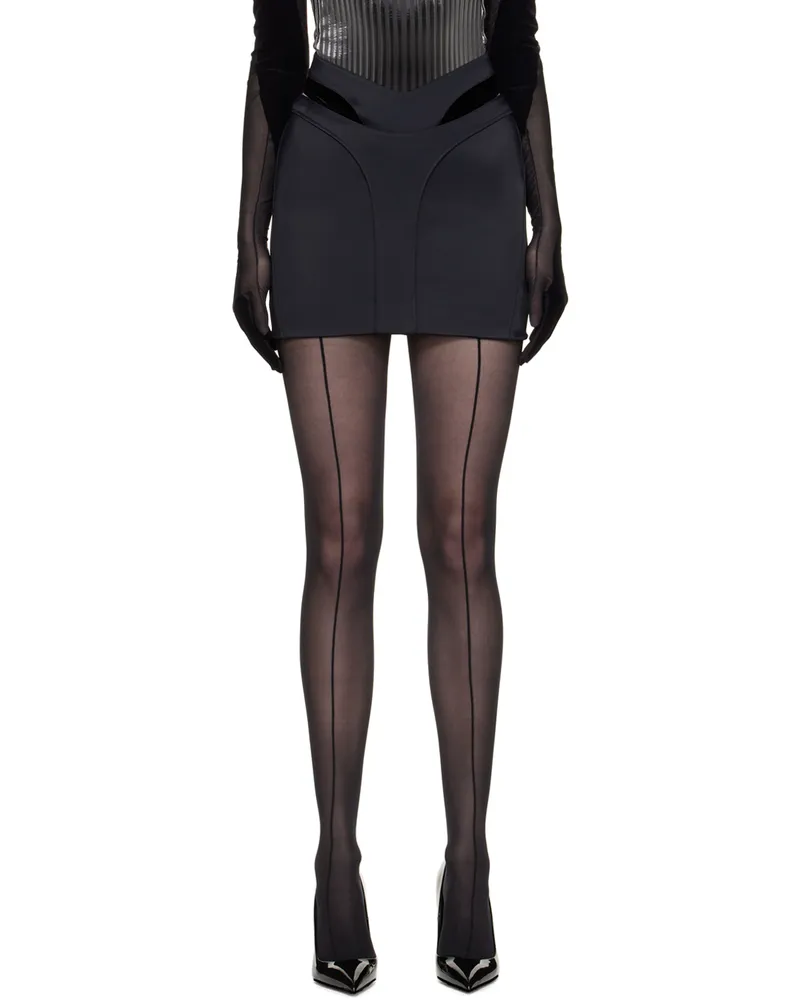 Thierry Mugler Black Thong Miniskirt B1999