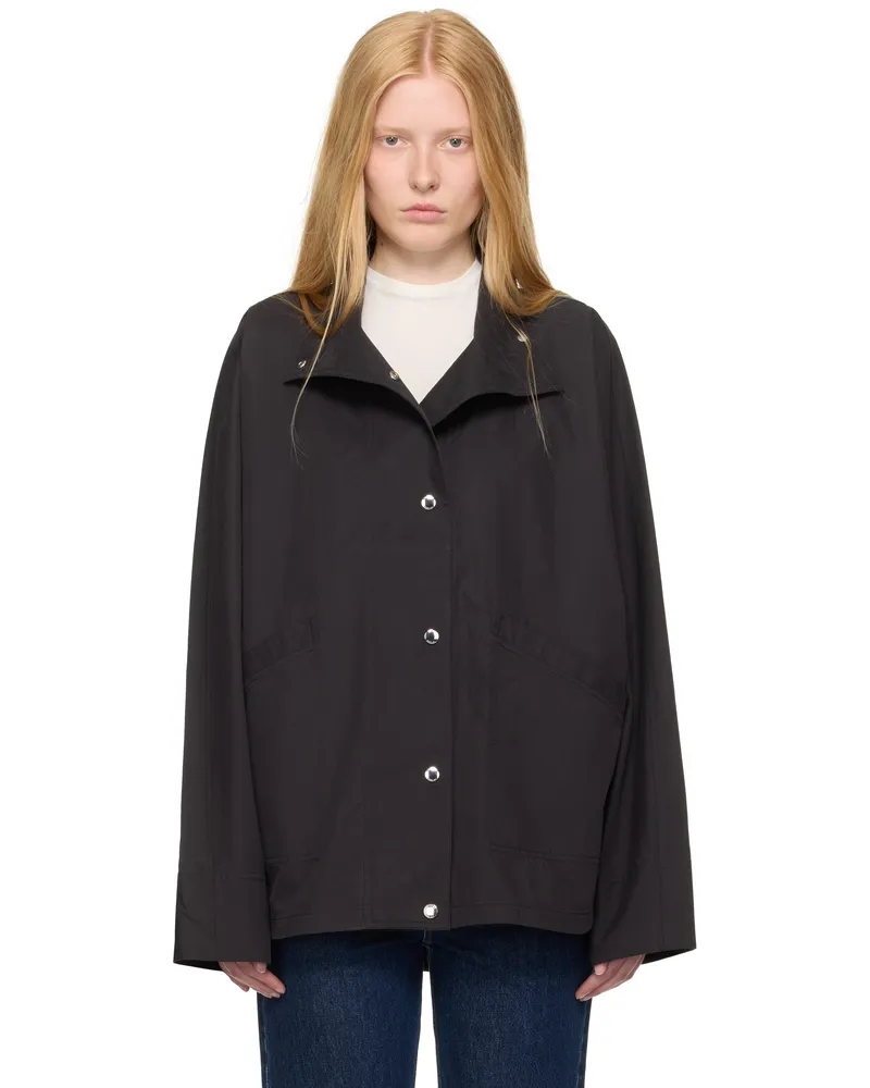 Totême Black Summer Parachute Jacket Black