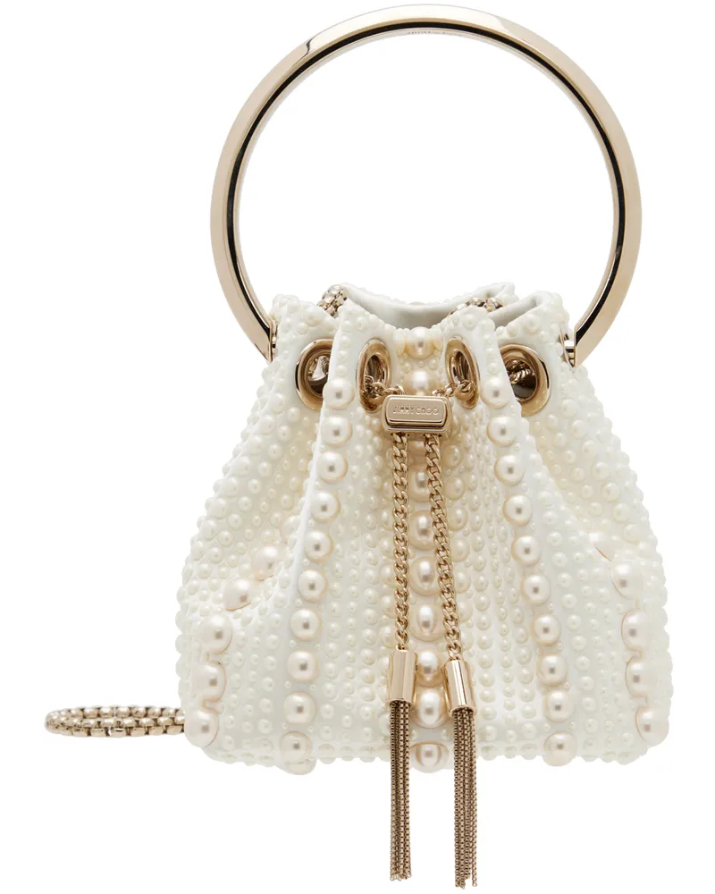 Jimmy Choo White Micro Bon Bon Bag Ivory