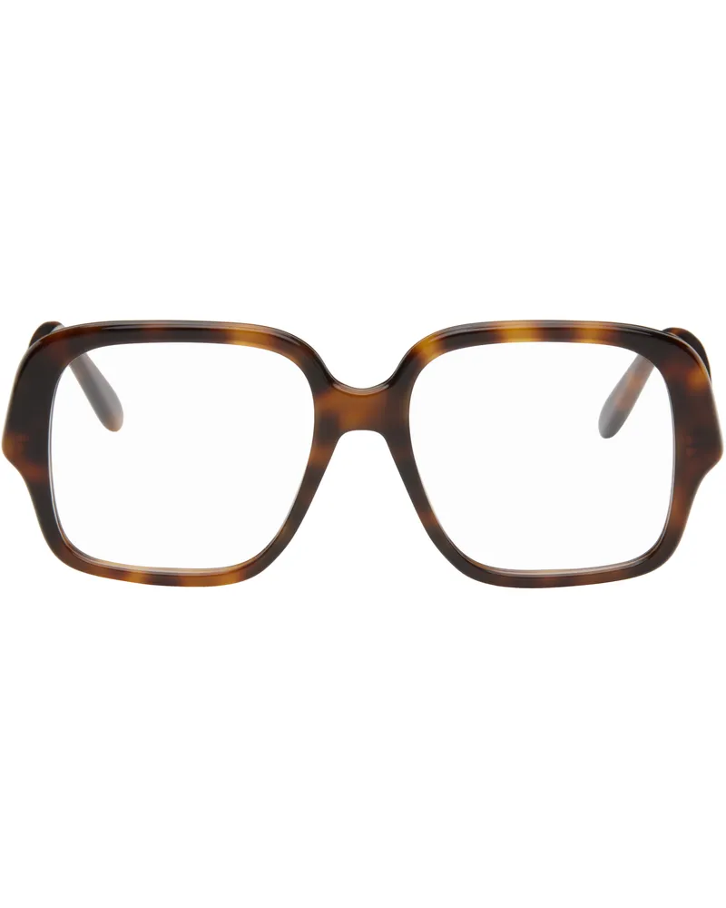 Loewe Brown Square Slim Glasses Dark