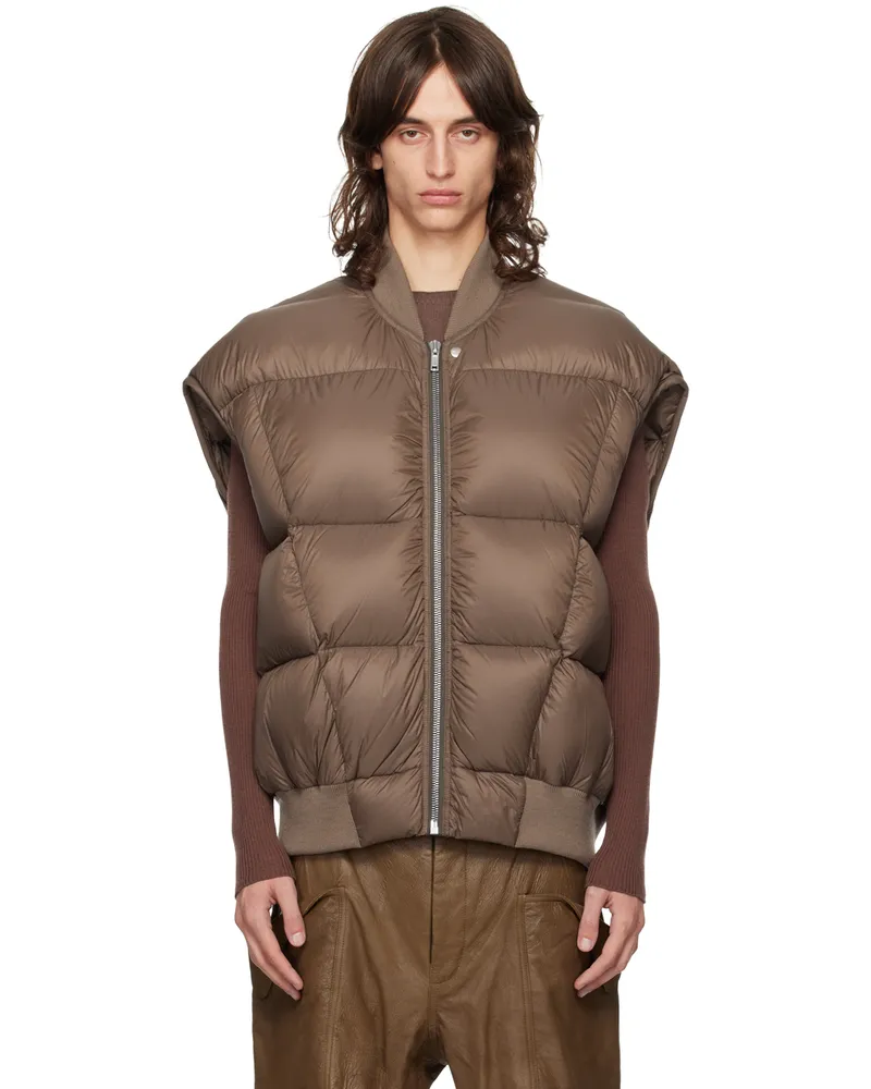 Rick Owens Brown Porterville Luxor Flight Down Vest 134