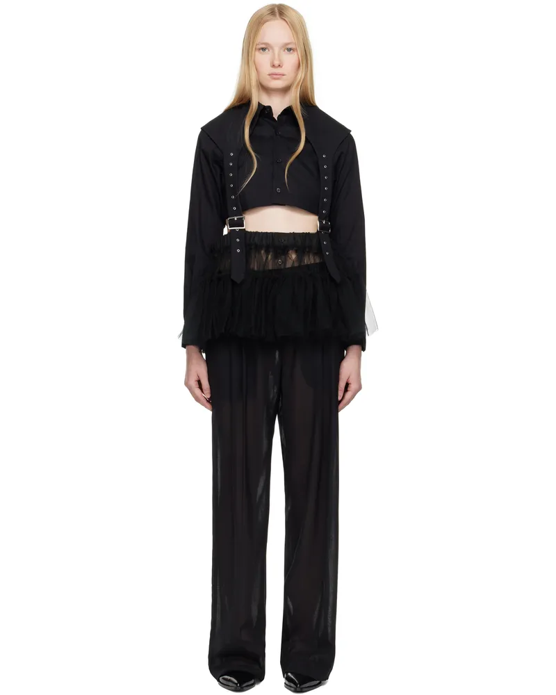 Noir Kei Ninomiya Black Paneled Minidress Black