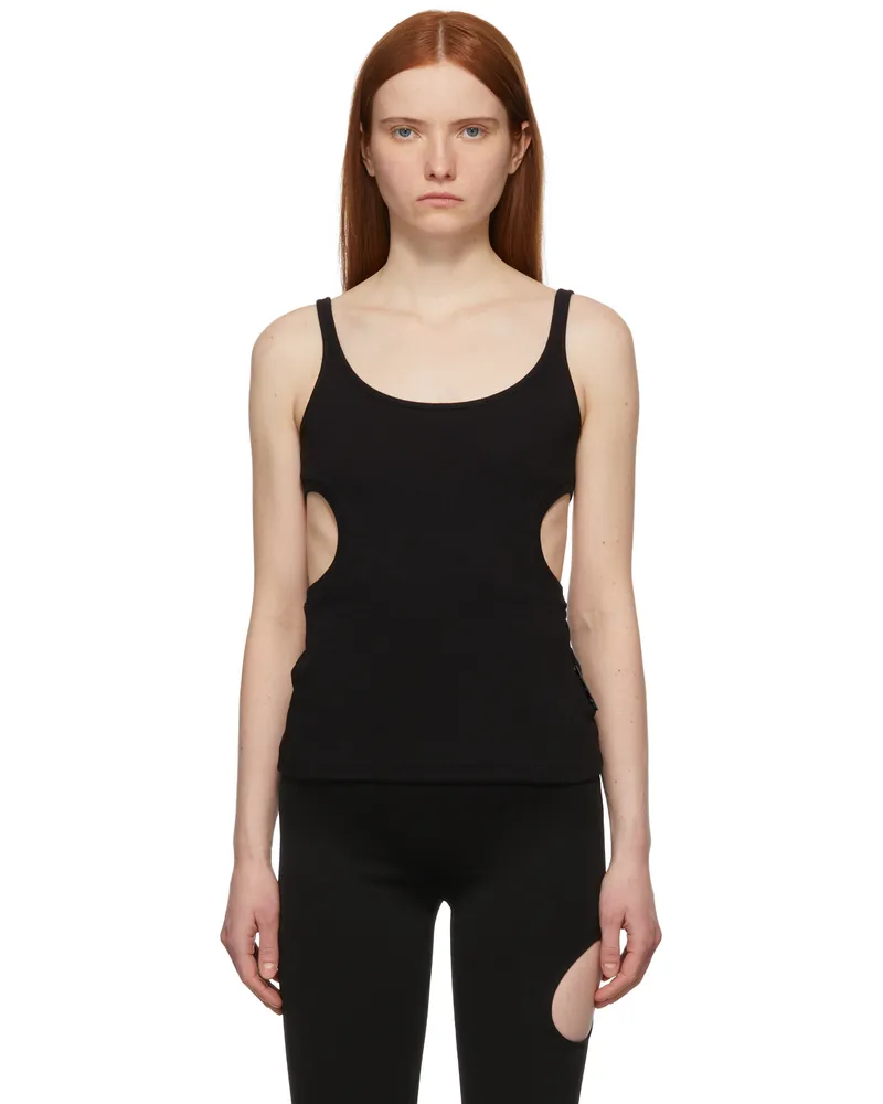 OFF-WHITE Black Rib Knit Meteor Tank Top 000