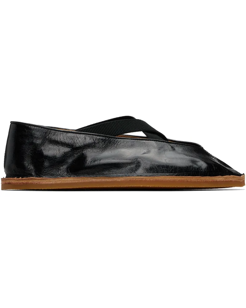Dries van Noten Black Crinkled Leather Loafers 900