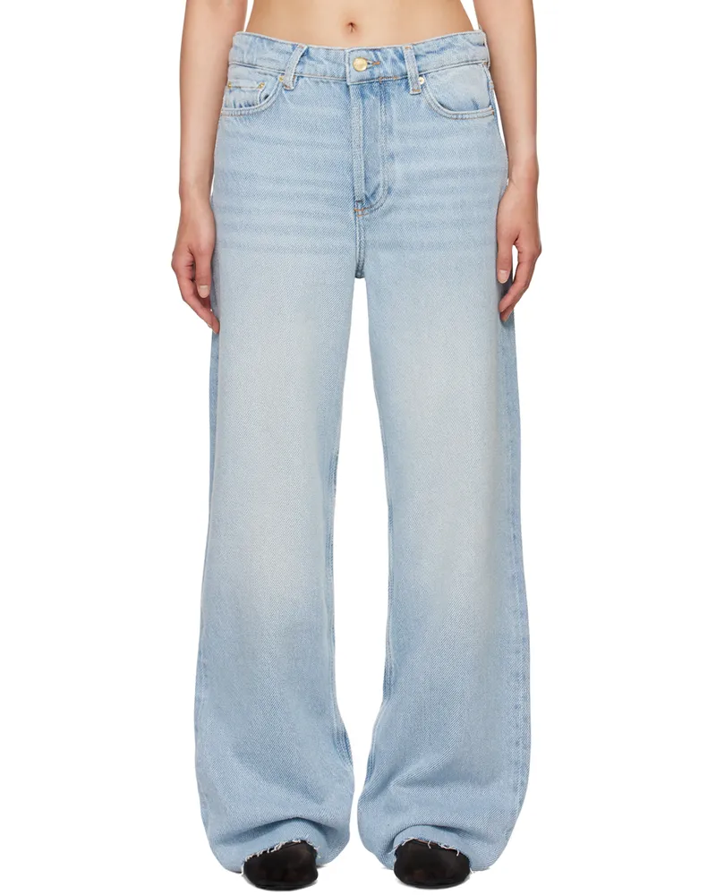 Ganni Blue Overdyed Heavy Izey Jeans 091