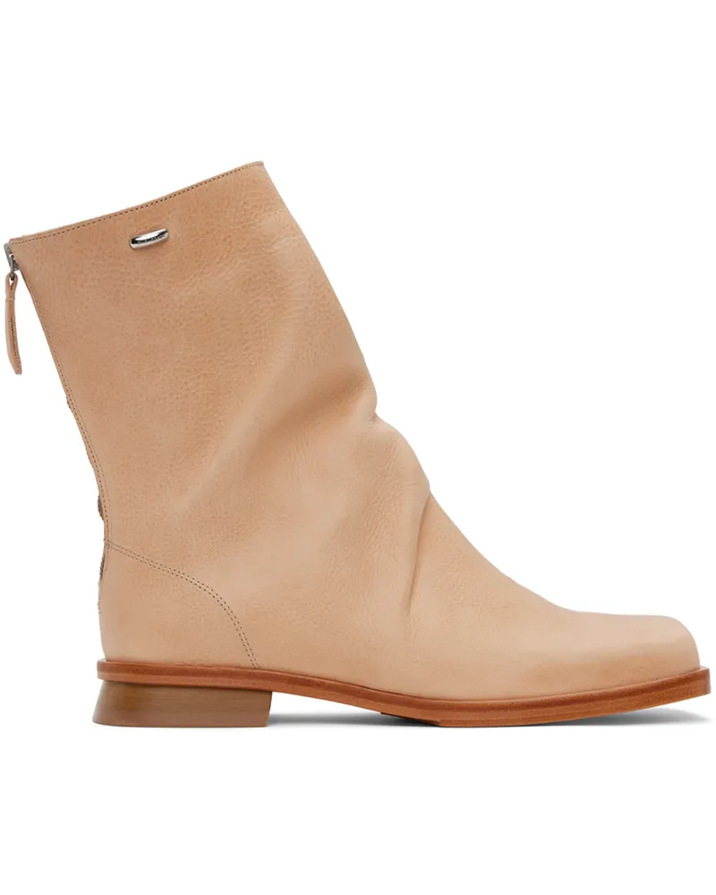 Our Legacy Beige Blunt Boots Natural