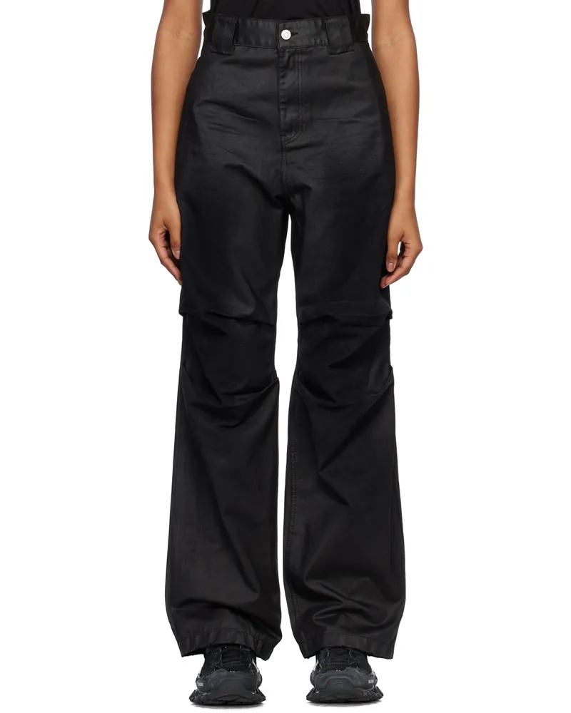 WE 11 DONE Black Tuck Jeans Black