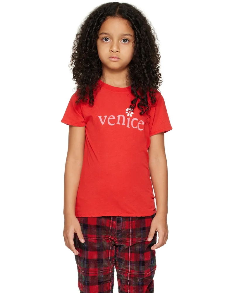 ERL Kids Red 'Venice' T-Shirt Red
