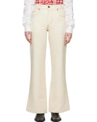 Charles Jeffrey Loverboy Beige Five-Pocket Jeans Ecru