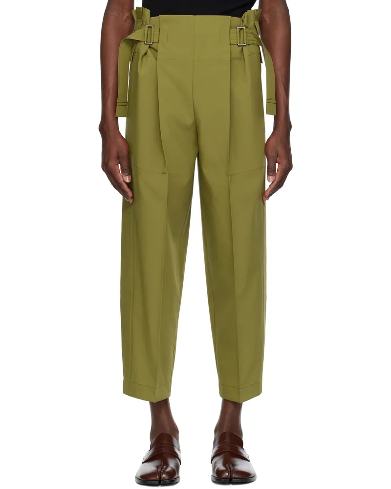Issey Miyake Khaki Flat Tuck Trousers 65-khaki