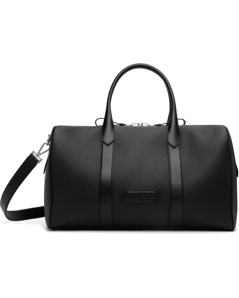 Tom Ford Black Soft Grain Leather Wide Medium Duffle Bag 1n001black