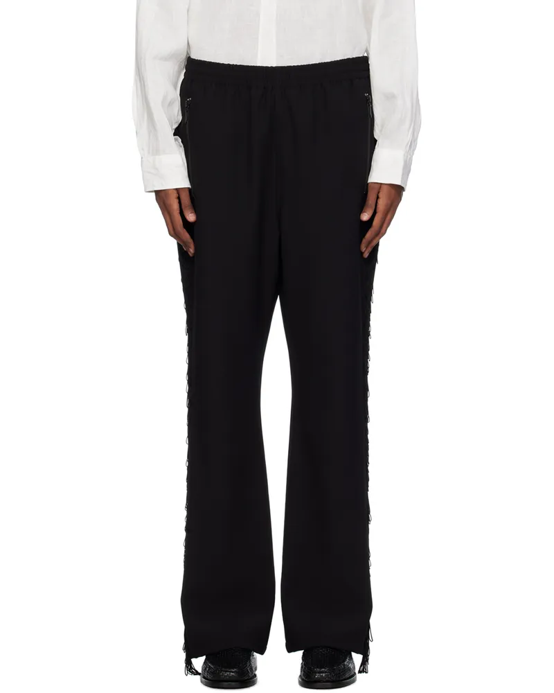 NEEDLES Black Fringed Track Pants D-black