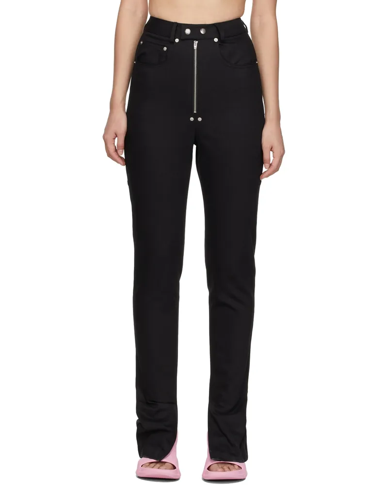 BONBOM Black Slit Bottom Jeans Black