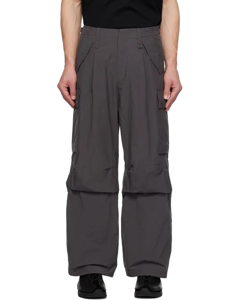 Wooyoungmi Gray Taffeta Cargo Pants 961g
