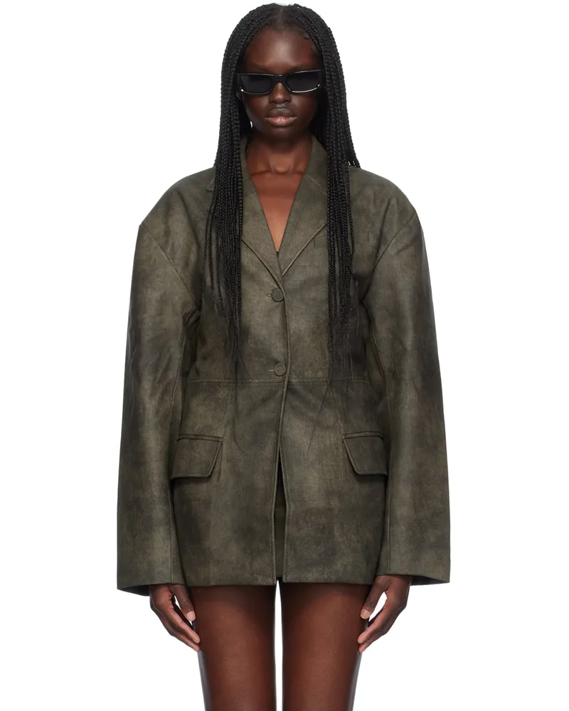 Aya Muse Gray Kaya Faux-Leather Jacket Faded