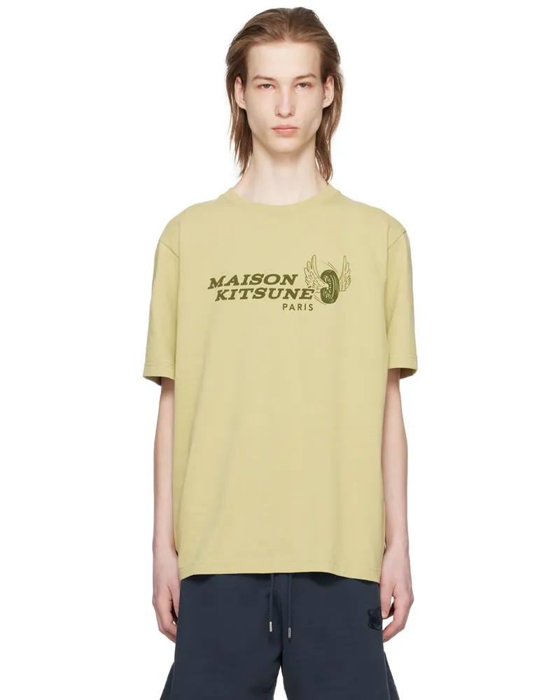 Kitsuné Khaki Racing Wheels T-Shirt P357