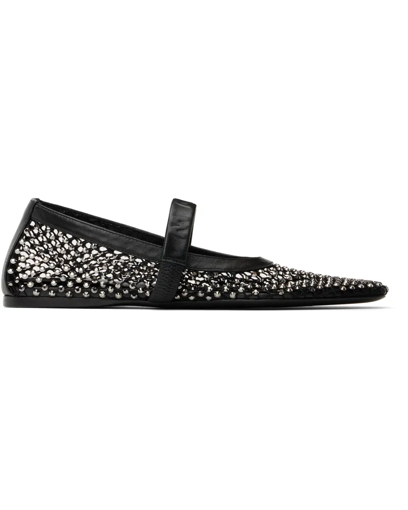 Marni Black Mesh Mary Jane Ballerina Flats 00n99