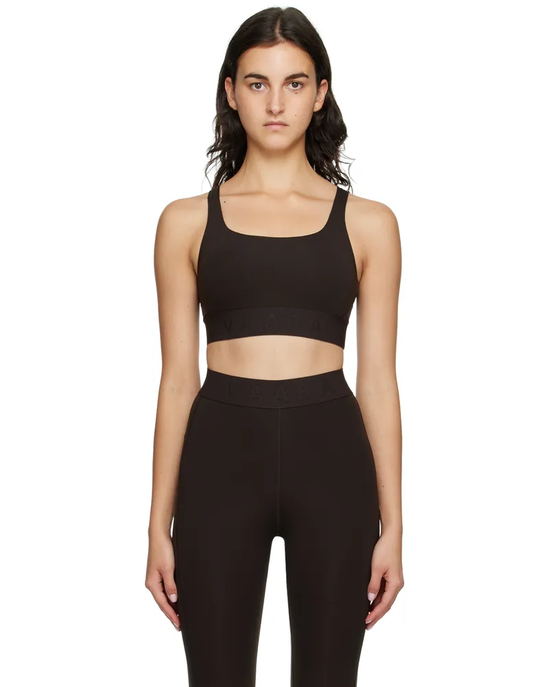 VAARA Brown Scoop Neck Sports Bra Dark