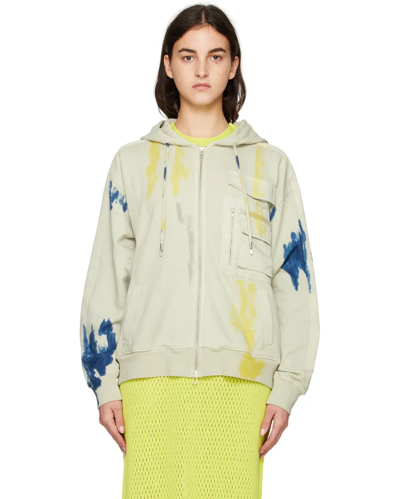 Feng Chen Wang Beige Tie-Dye Hoodie Beige