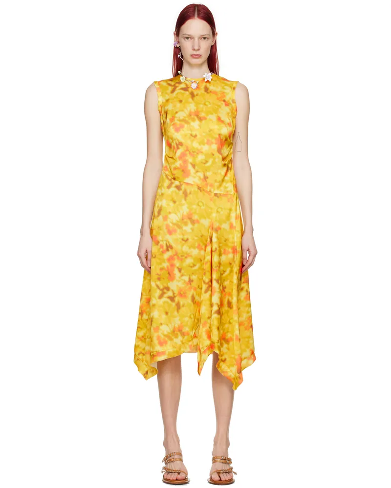 Acne Studios Yellow Sleeveless Midi Dress Abo