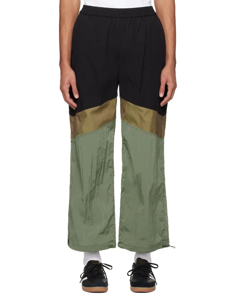 Wynn Hamlyn Black & Khaki Chevron Track Pants Cactus