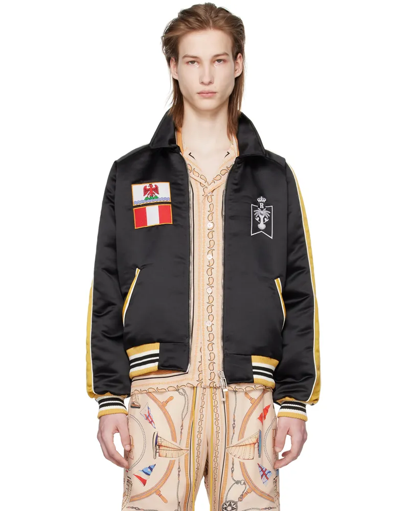 RHUDE Black 'Le Soleil' Bomber Jacket Black