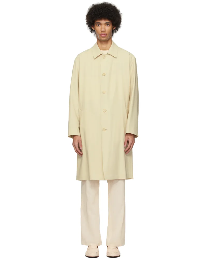 AURALEE Off-White Soutien Collar Coat Ivory