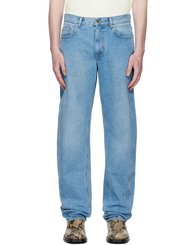 Thierry Mugler Blue Straight Denim Jeans Medium