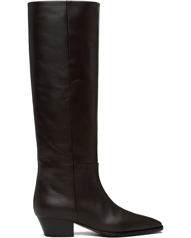 aeyde Brown Medea Tall Boots Moka