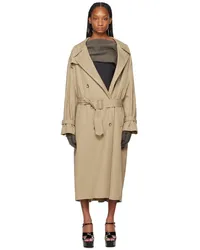 Moschino Beige Notched Lapel Trench Coat Beige