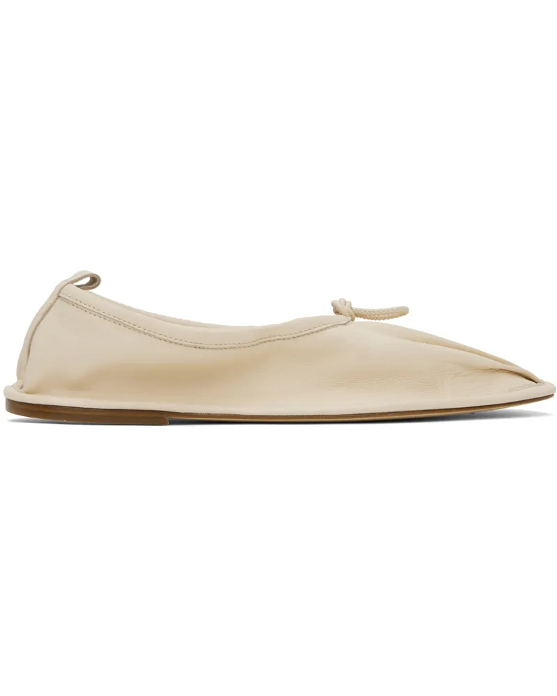 HEREU Off-White Puntera Ballerina Flats Ivory
