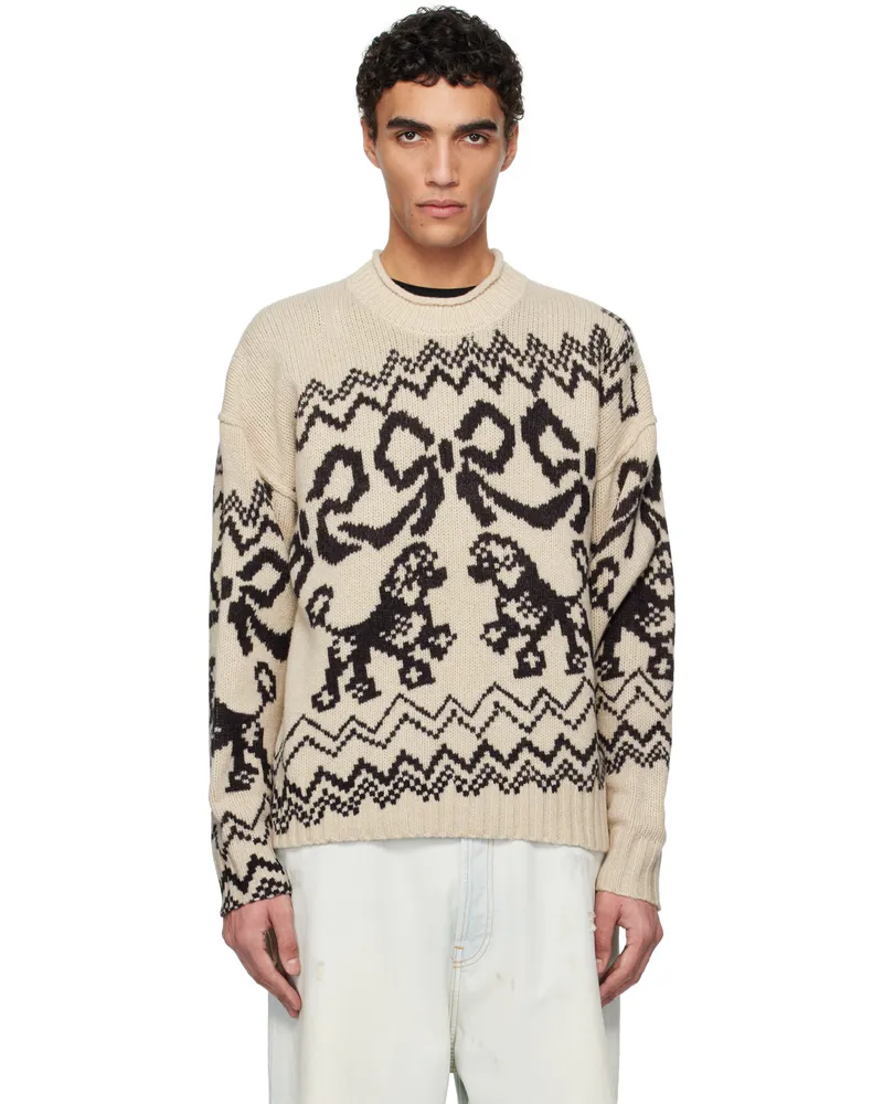 Acne Studios Off-White & Black Animation Sweater Al4