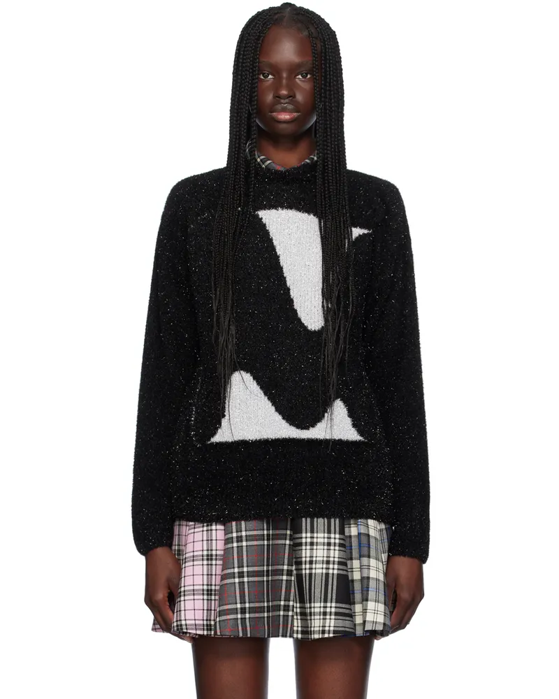 MSGM Black 'TheMwave' Sweater 99