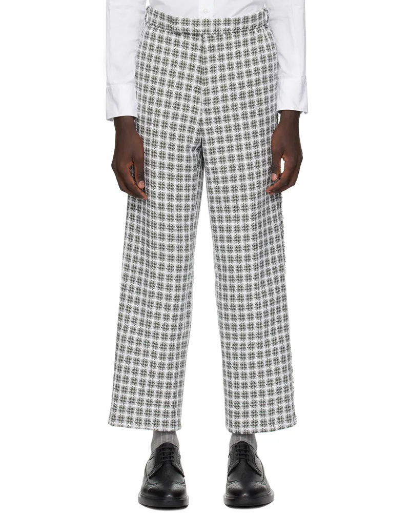 Thom Browne Gray & White Check Trousers 035