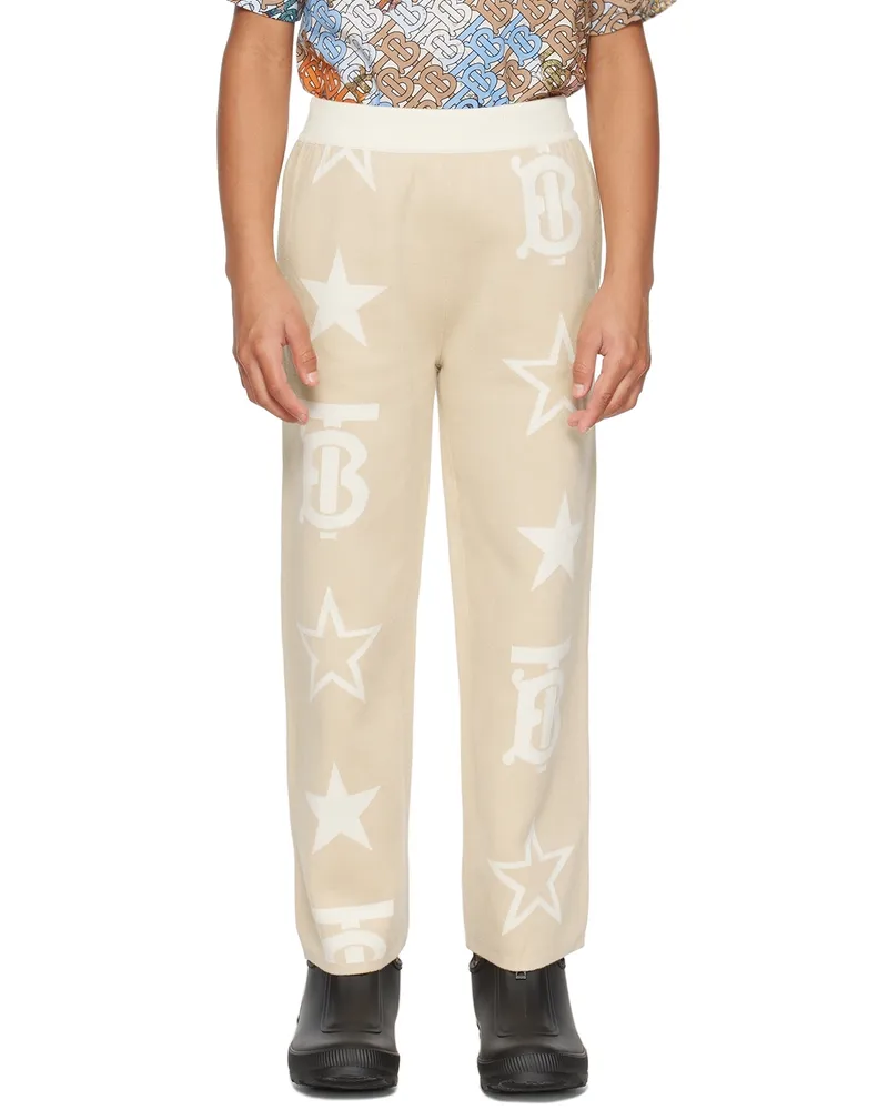 Burberry Kids Beige TB Star Trousers Almond