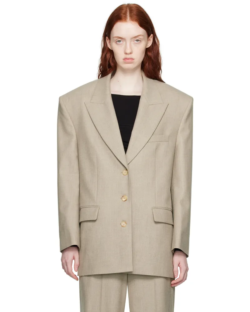 Magda Butrym Taupe Peaked Lapel Blazer Taupe