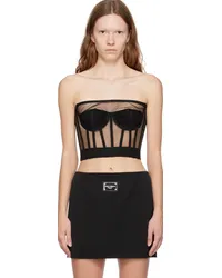 Dolce & Gabbana Black Straight Neck Corset Nnero