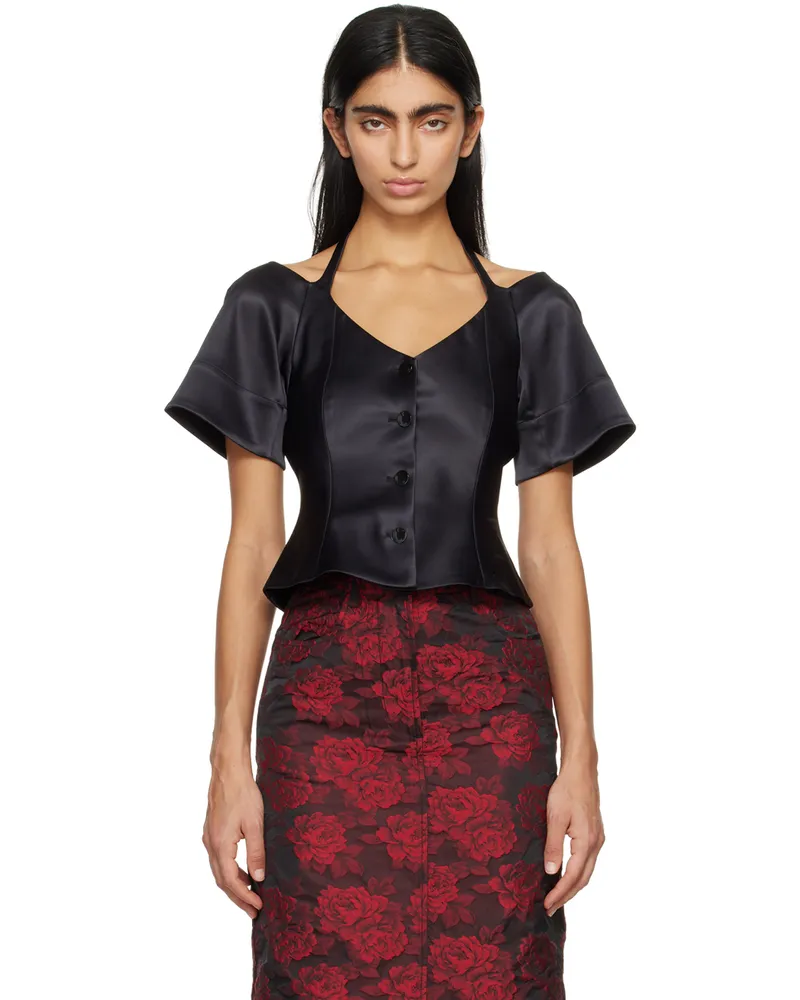 Ganni Black Halterneck Blouse 099