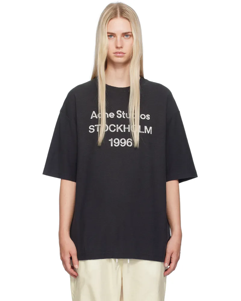 Acne Studios Black Printed T-Shirt Bm0