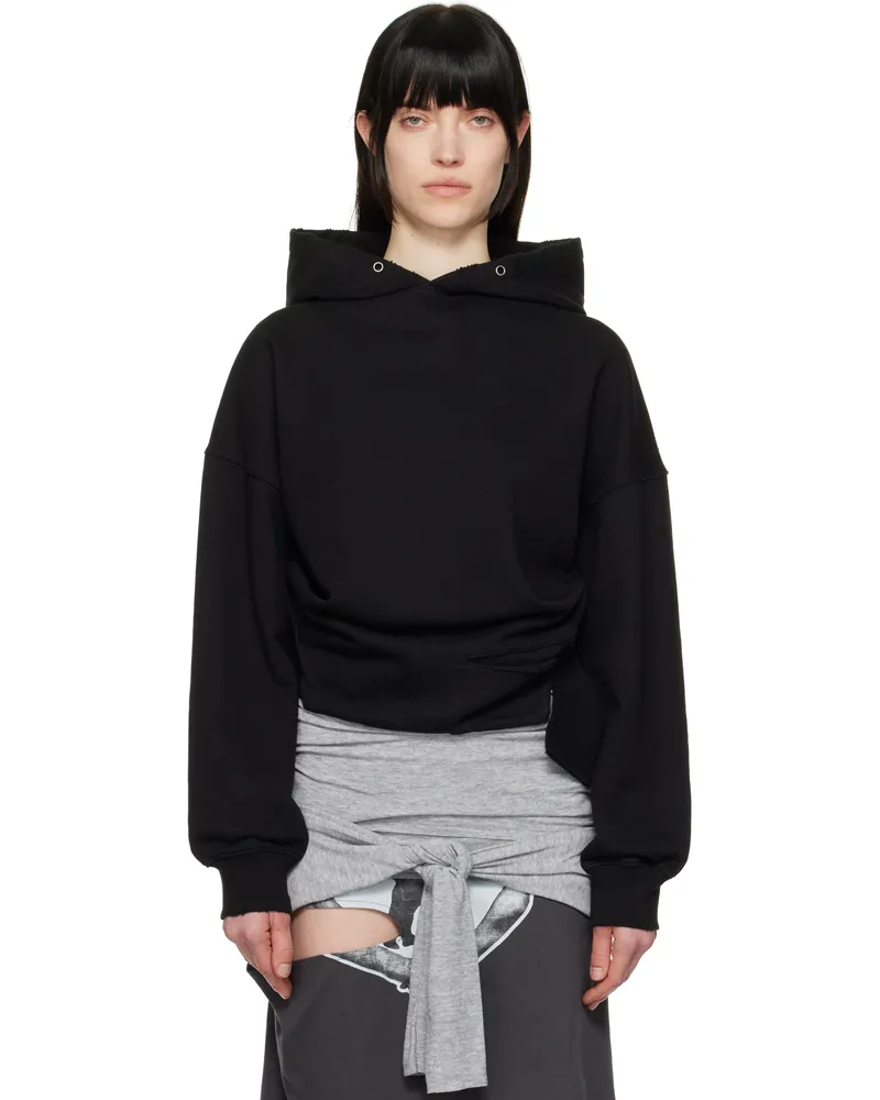 OPEN YY Black Deconstructed Hoodie Black